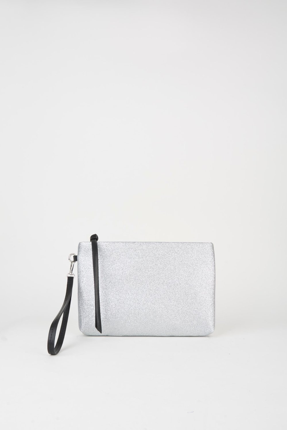 Kadın Bellis Simli Gümüş Astarlı Suni Deri Bilek Askılı Portföy El Ve Clutch Çanta
