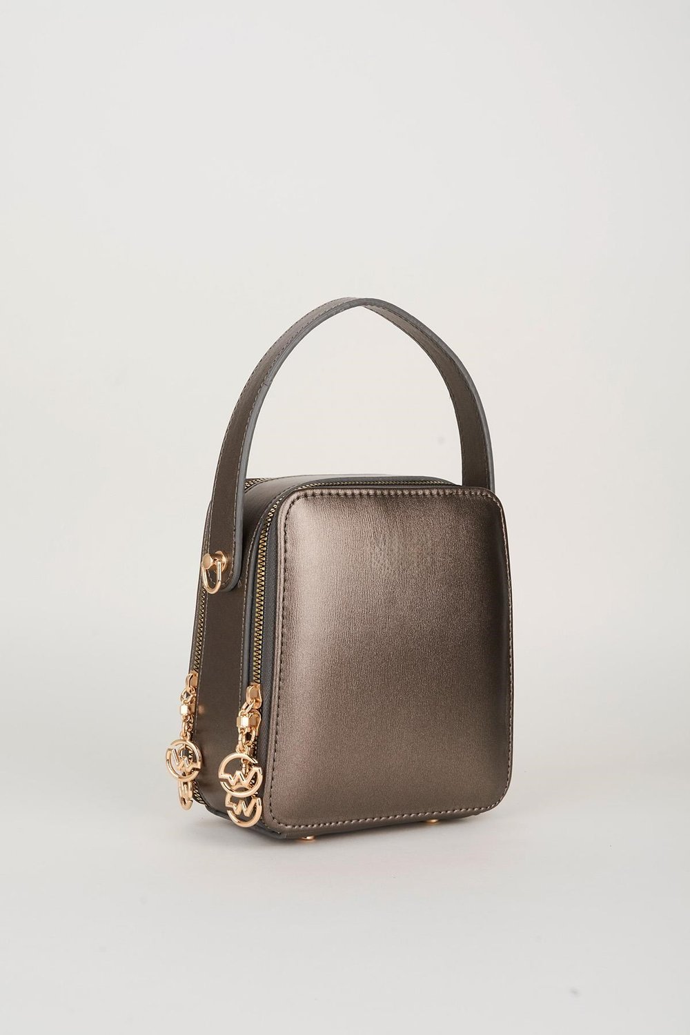 Kadın Hazer Gümüş 3 Bölmeli Astarlı Suni Deri Ayarlanabilir Askılı Fermuar Kapama El Ve Omuz Çantası