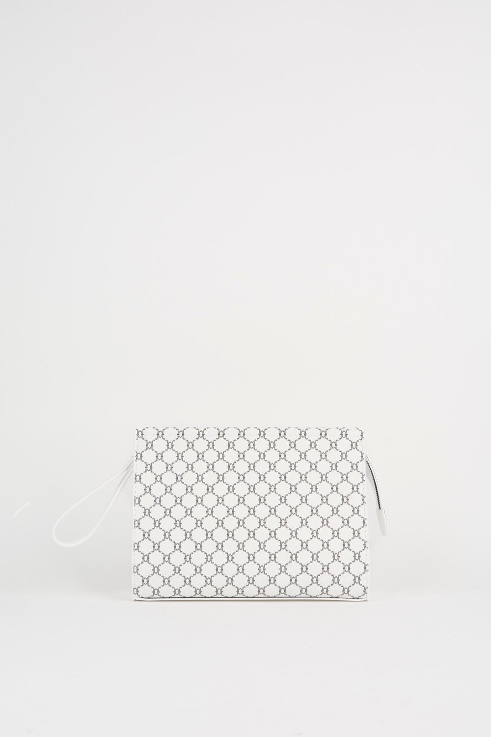 Kadın Petunya Desenli Beyaz Astarlı Suni Deri Bilek Askılı Portföy El Ve Clutch Çanta