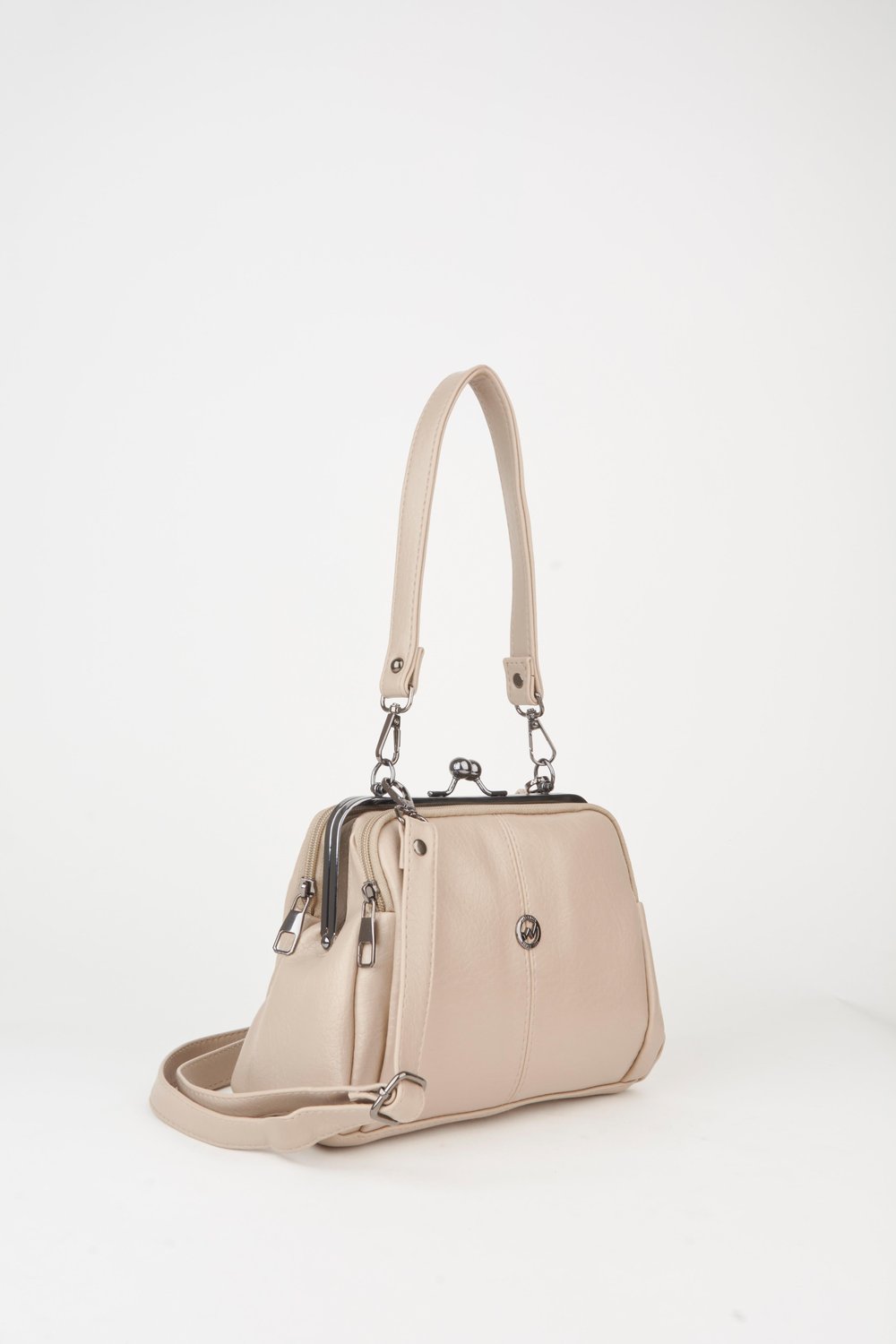 Kadın Vizon Kelebek 4 Bölmeli Astarlı Burslu Ve Fermuar Kapama El Kol Ve Omuz Çantası