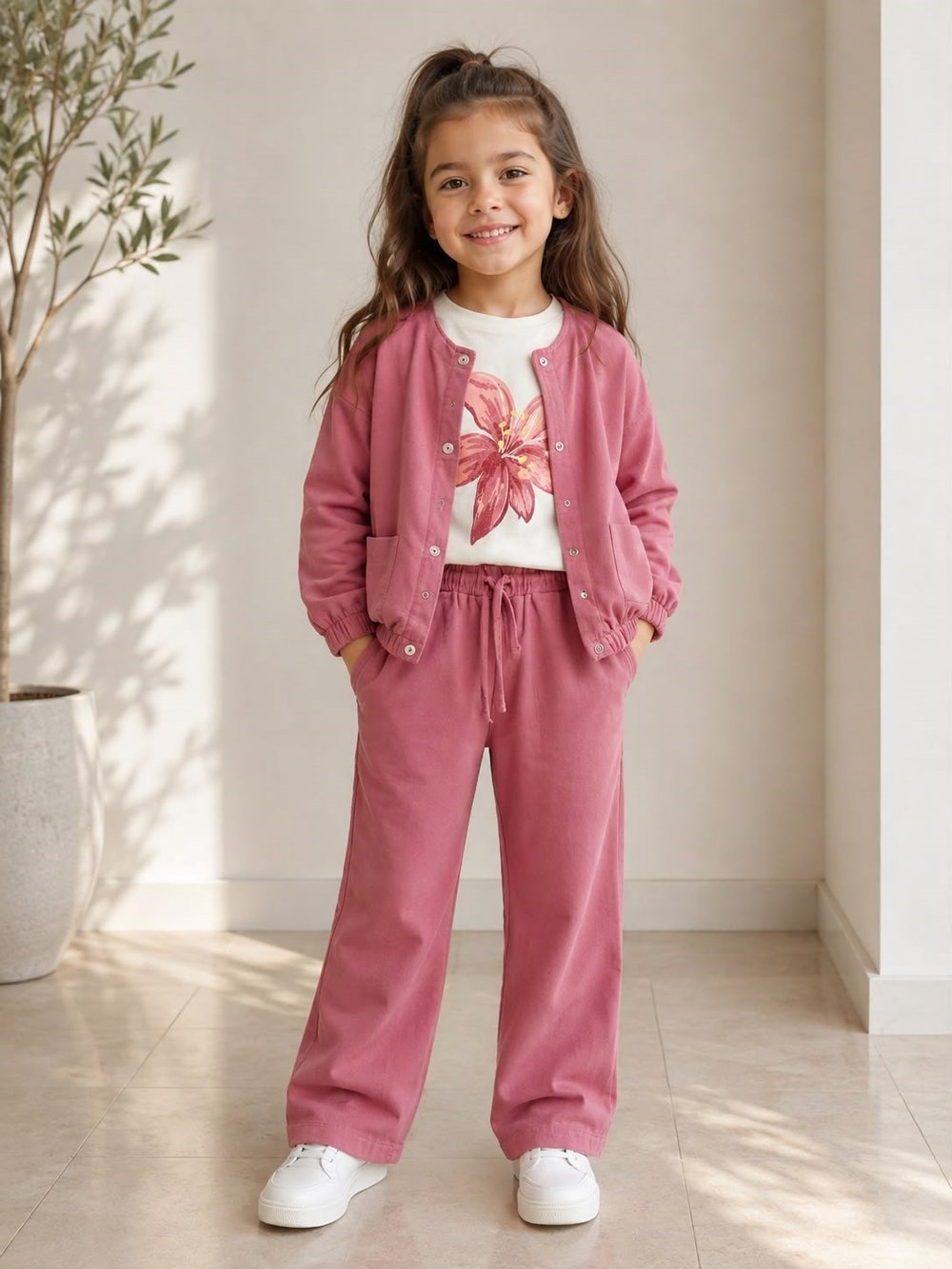 PEMBE BUMER CEKETLİ TAKIM