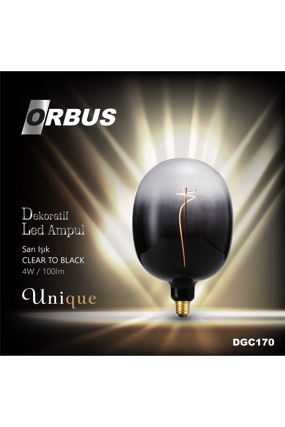Dekoratif Led Ampul CLEAR TO BLACK 4W 100lm DGC170