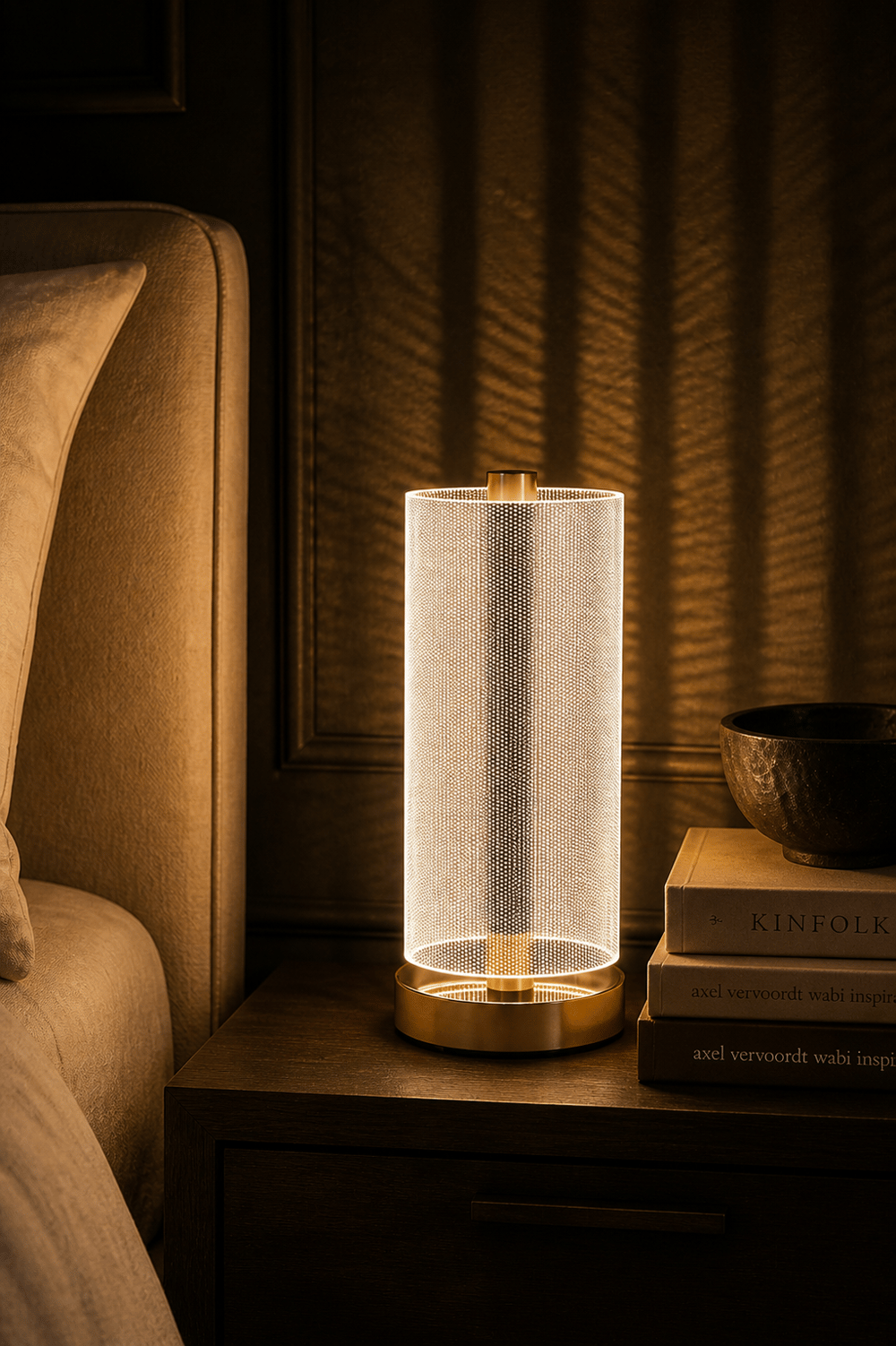 Nokta Desenli LED Masa Lambası 3 Işık Modlu Modern Dekoratif Abajur