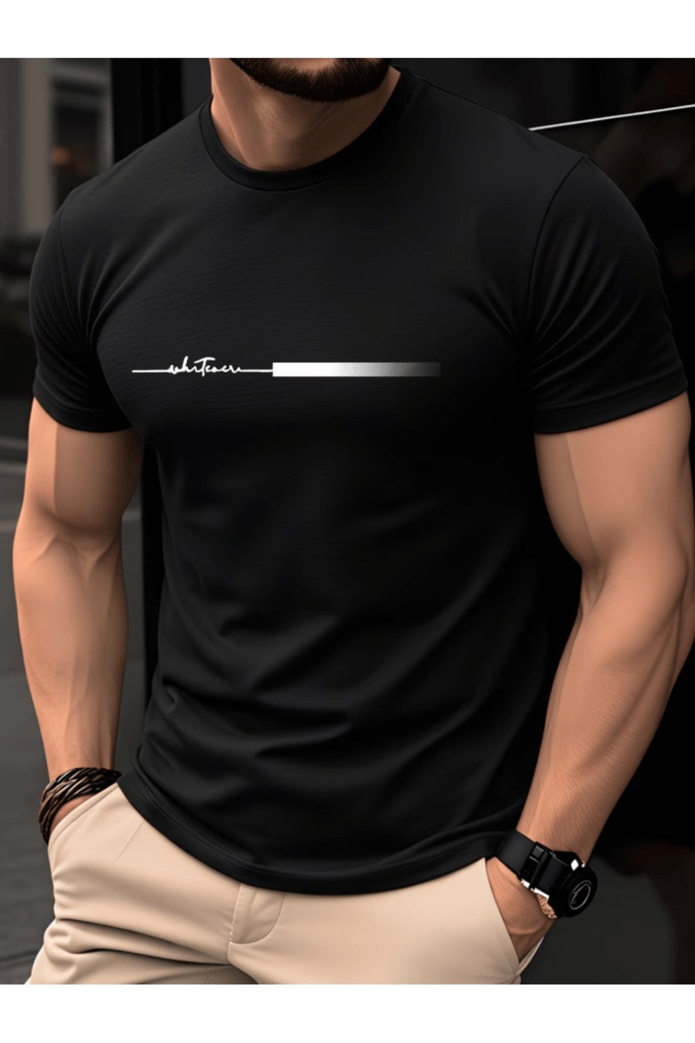Bay Gri Whatever Baskılı Premium Oversize T-shirt