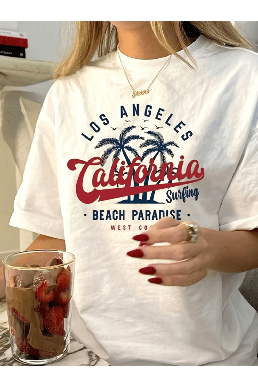 Beach Paradise Baskılı Premium Oversize T-shirt
