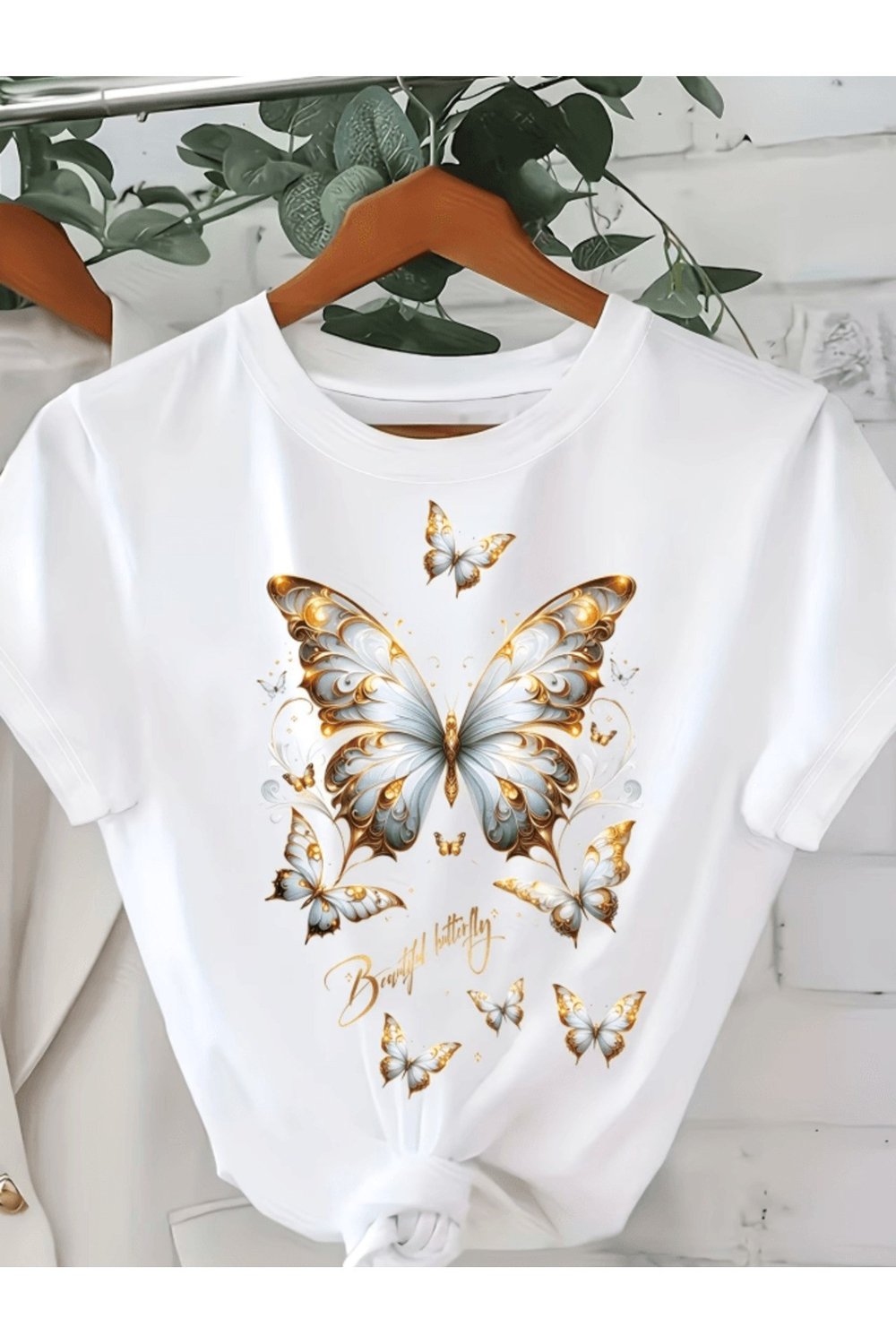 Butterfly Baskılı Premium Oversize T-shirt