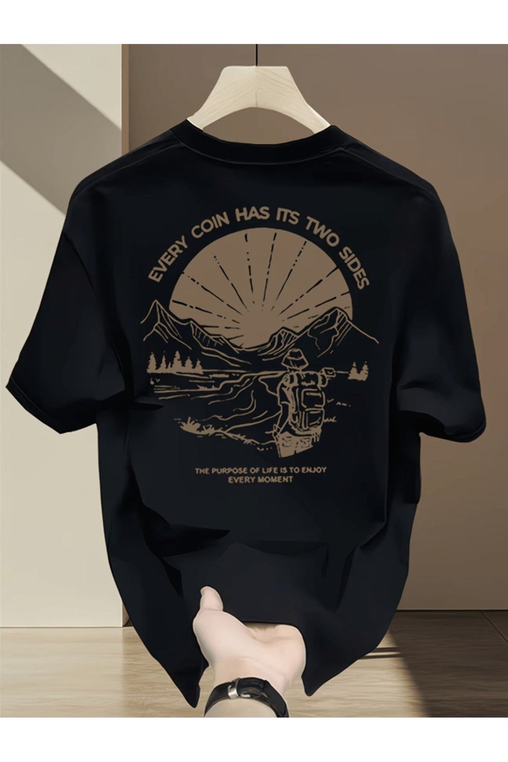 Explorer Daire Tasarım Baskılı Premium Oversize T-shirt