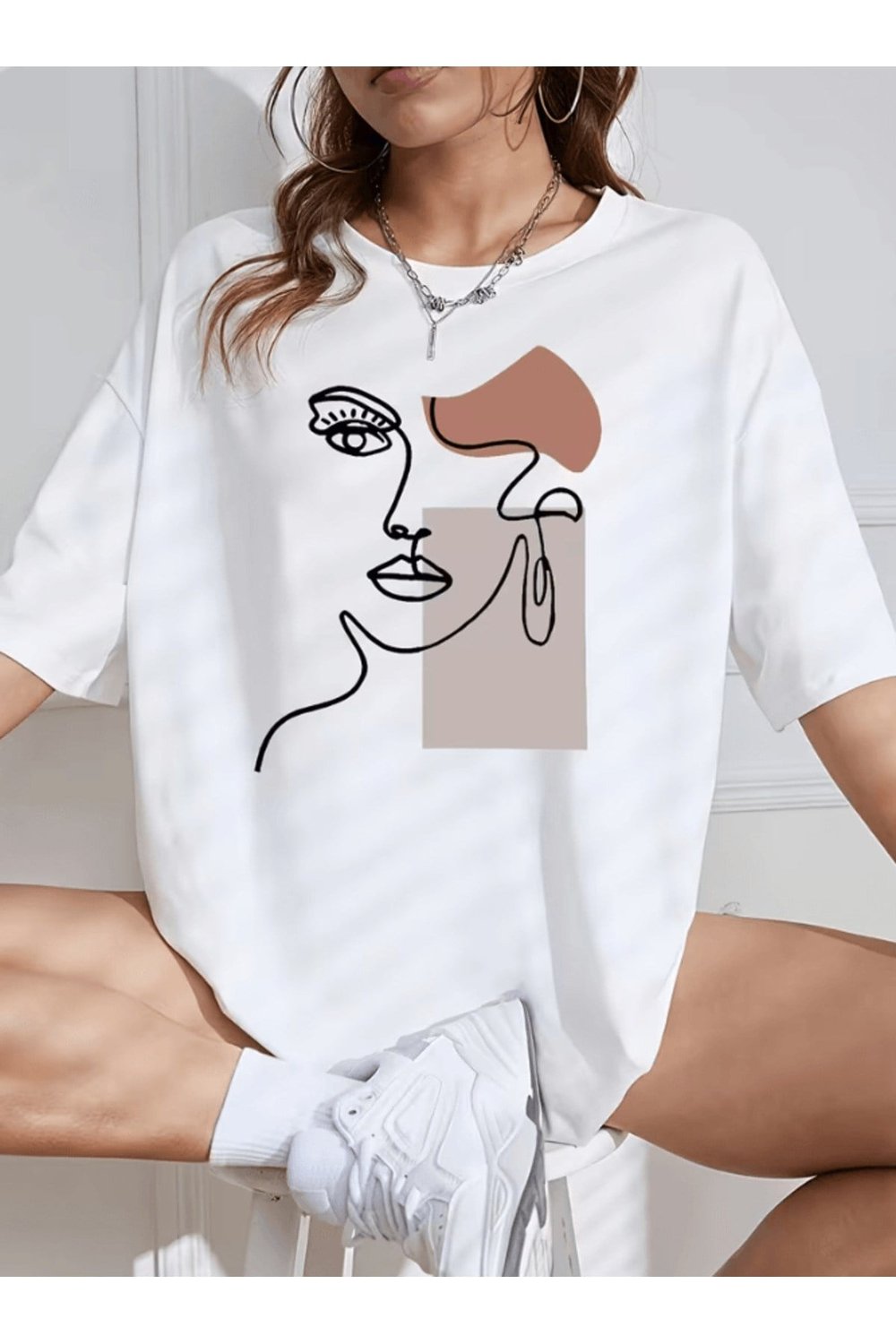 Face Özel Tasarım Baskılı Premium Oversize T-shirt