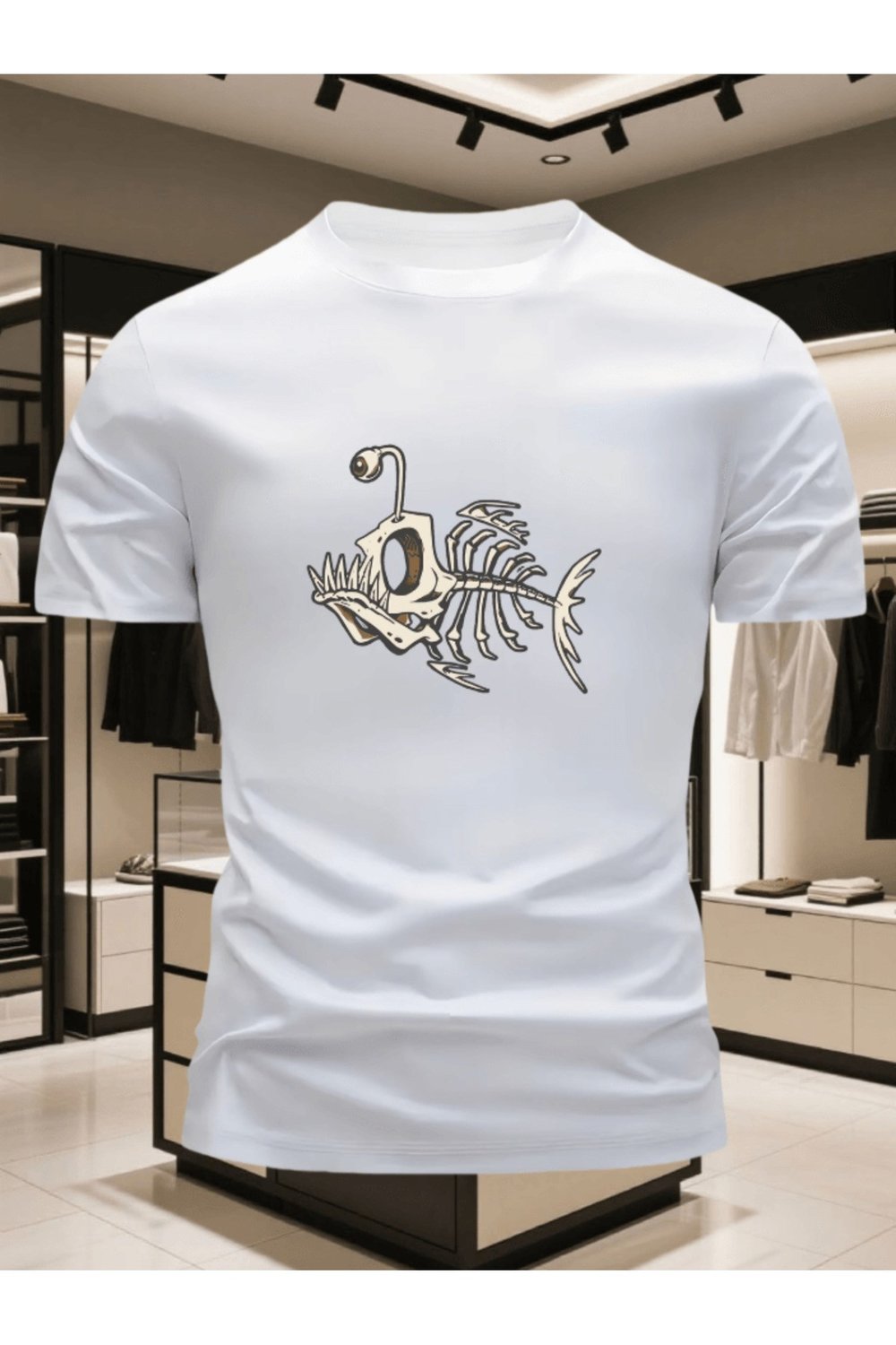Fener Balığı Baskılı Premium Oversize T-shirt