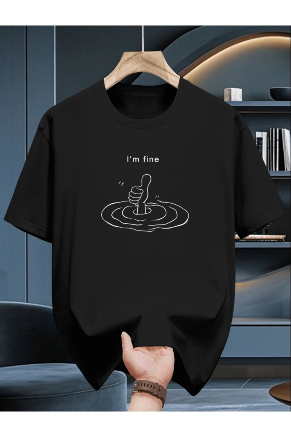 I'm Fine Baskılı Premium Oversize T-shirt