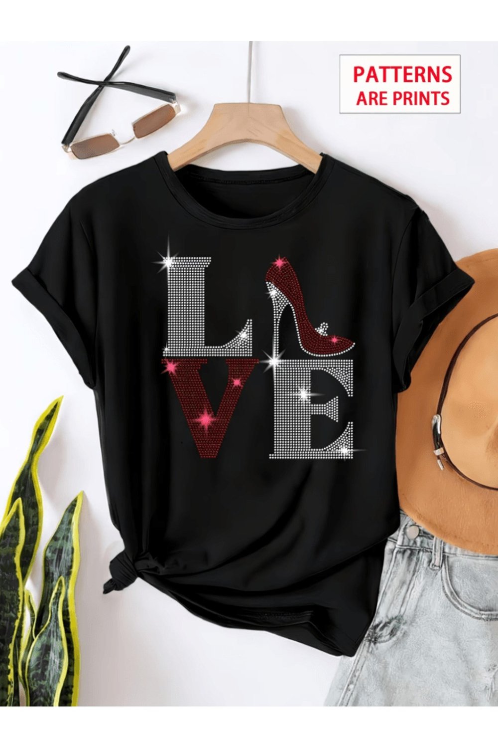 Love Baskılı Ayakkabı Detay Parlak Baskılı Premium Oversize T-shirt