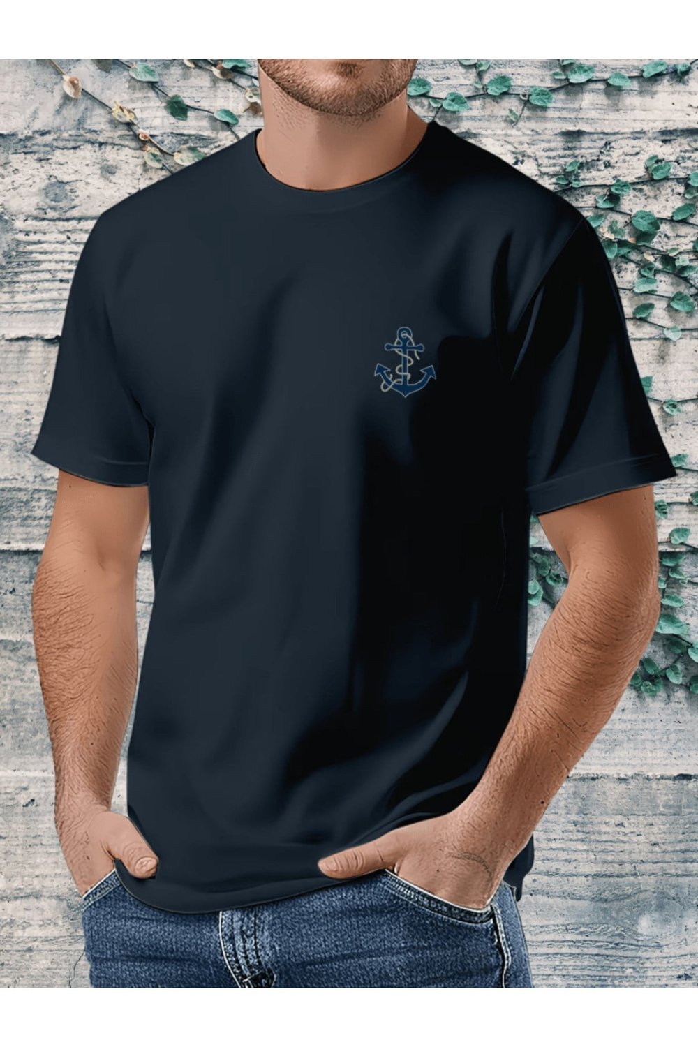 Mini Mavi Çapa Baskılı Premium Oversize T-shirt