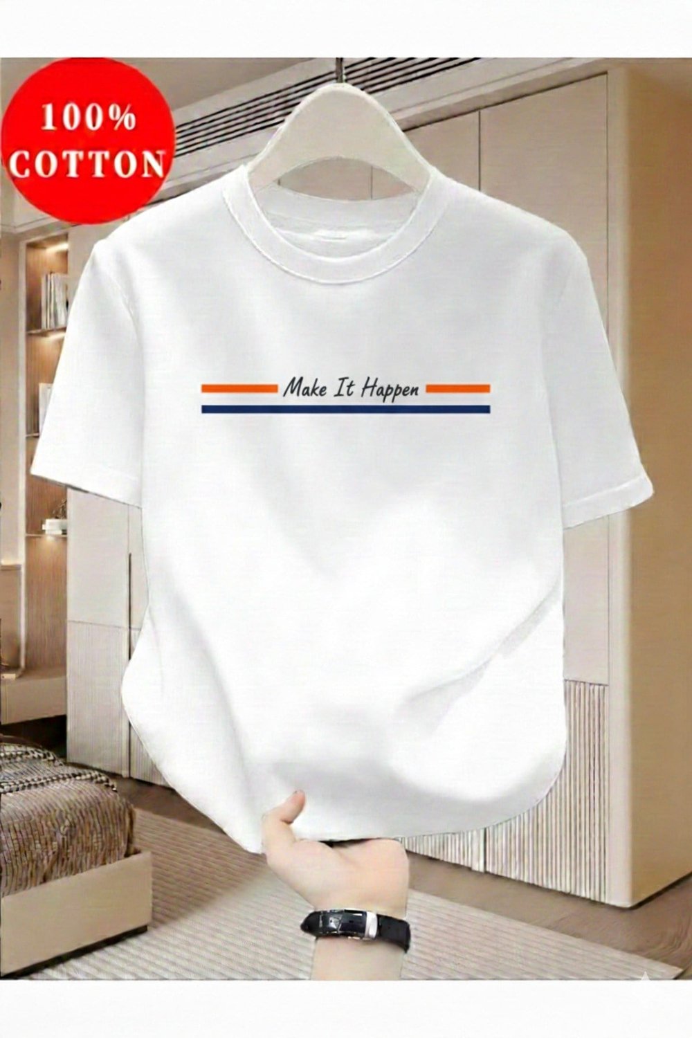Unisex Make It Happen Baskılı Regular Tişört