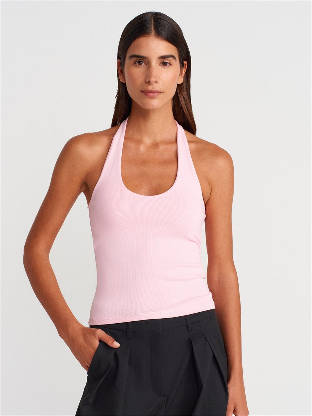 DİLVİN Halter Yaka Top