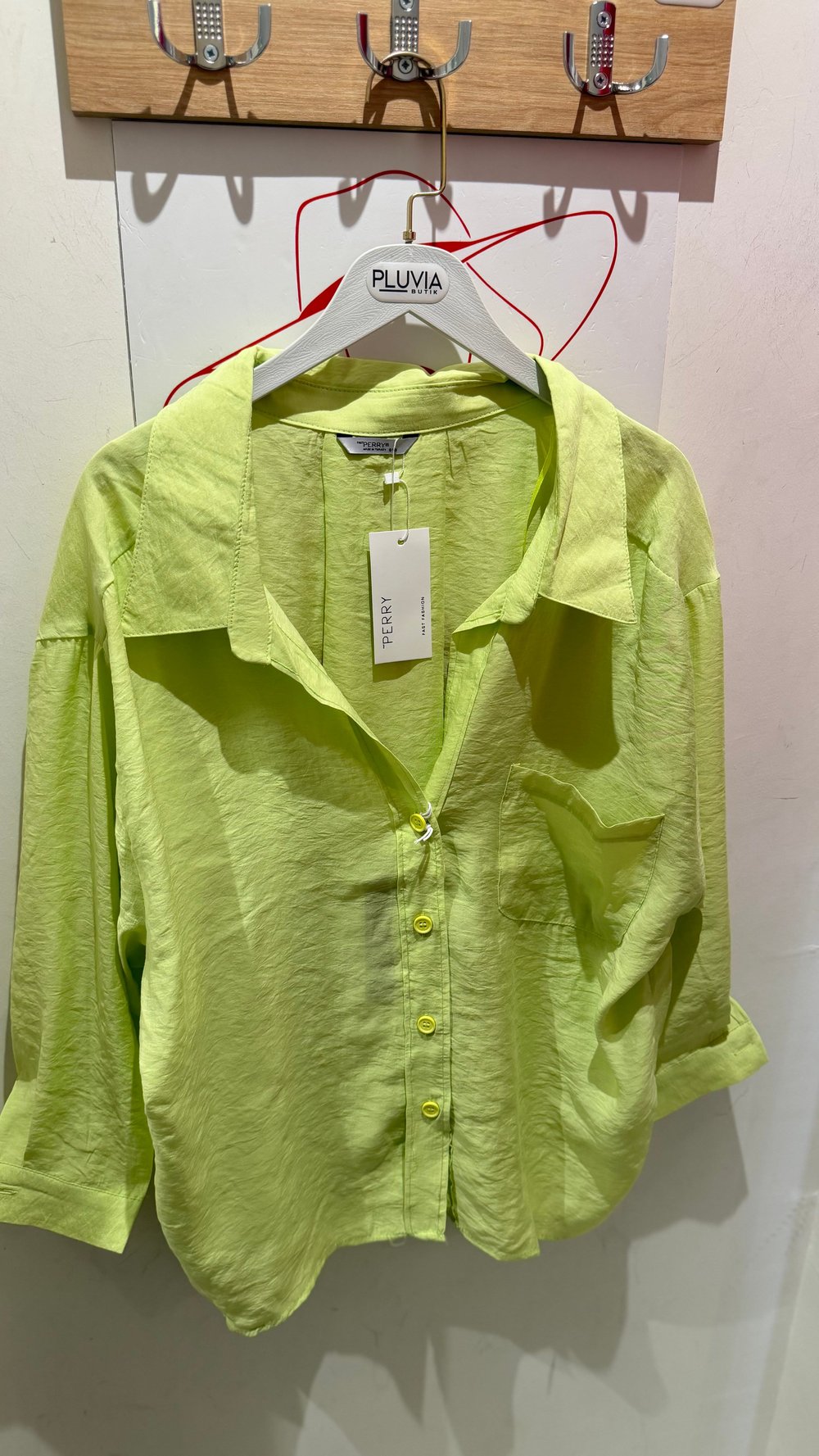 OVERSİZE NEON SARI GÖMLEK