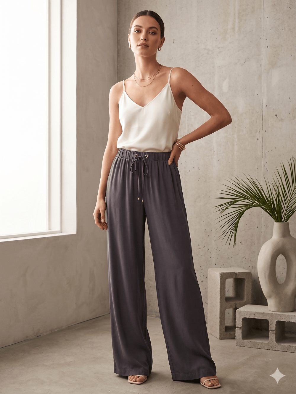 ELEGANT 2794 TENSEL BAGCIKLI PANTOLON