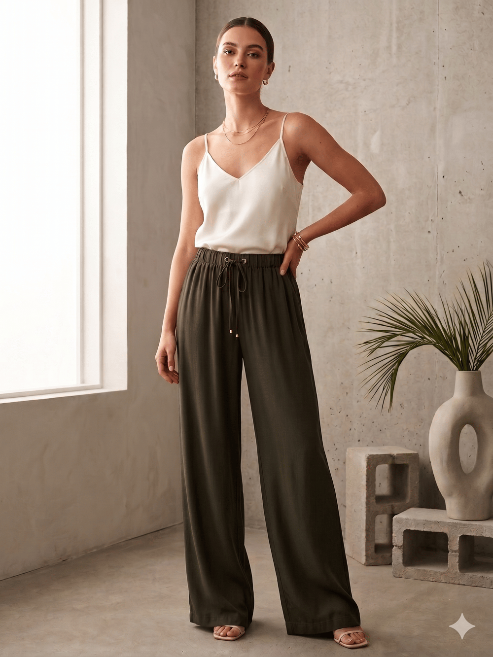 ELEGANT 2794 TENSEL BAGCIKLI PANTOLON