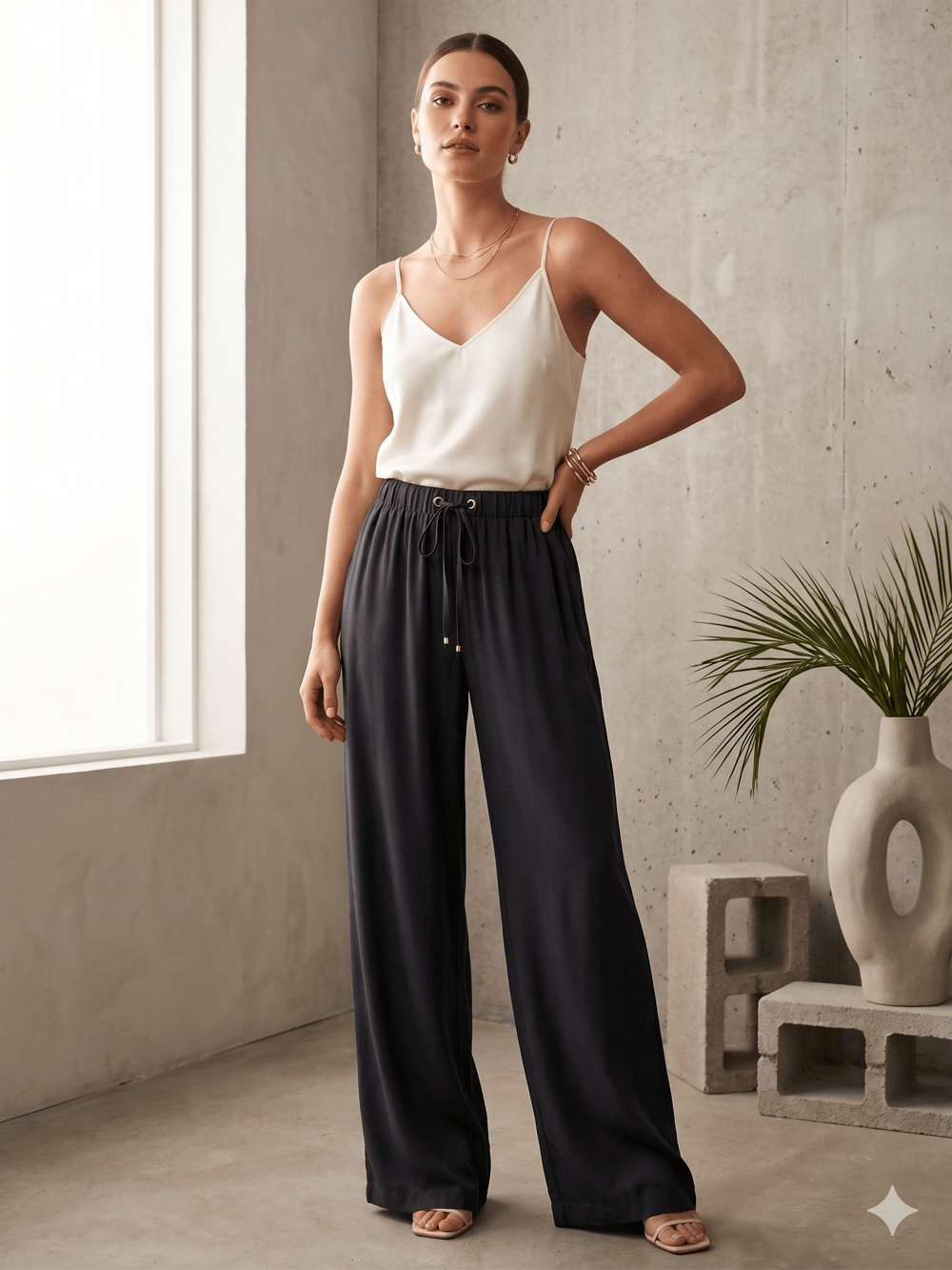 ELEGANT 2794 TENSEL BAGCIKLI PANTOLON