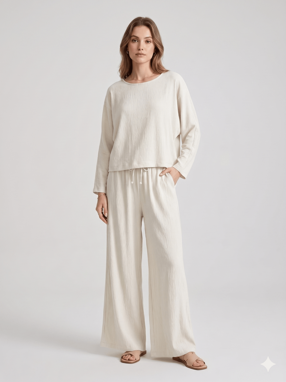ELG 4758 PANT-4650 BLUZ KRİNKIL TAKIM