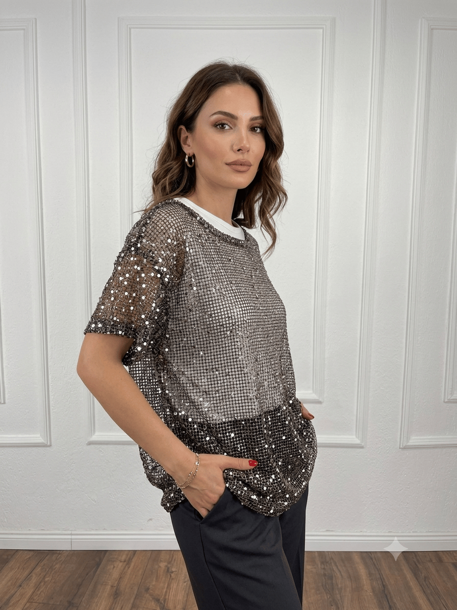 ENTER 4248 PUL PAYET FİLE BLUZ