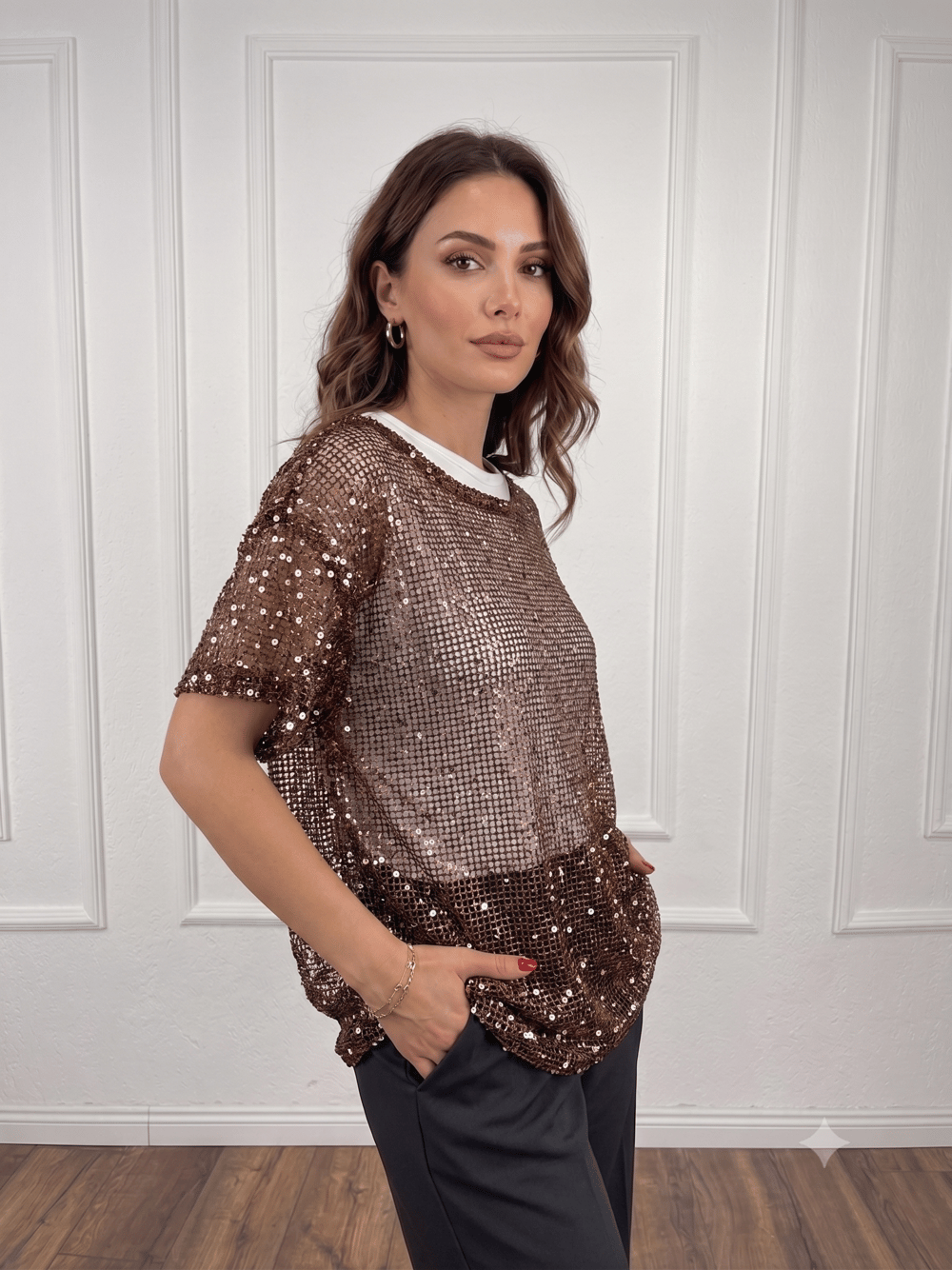 ENTER 4248 PUL PAYET FİLE BLUZ