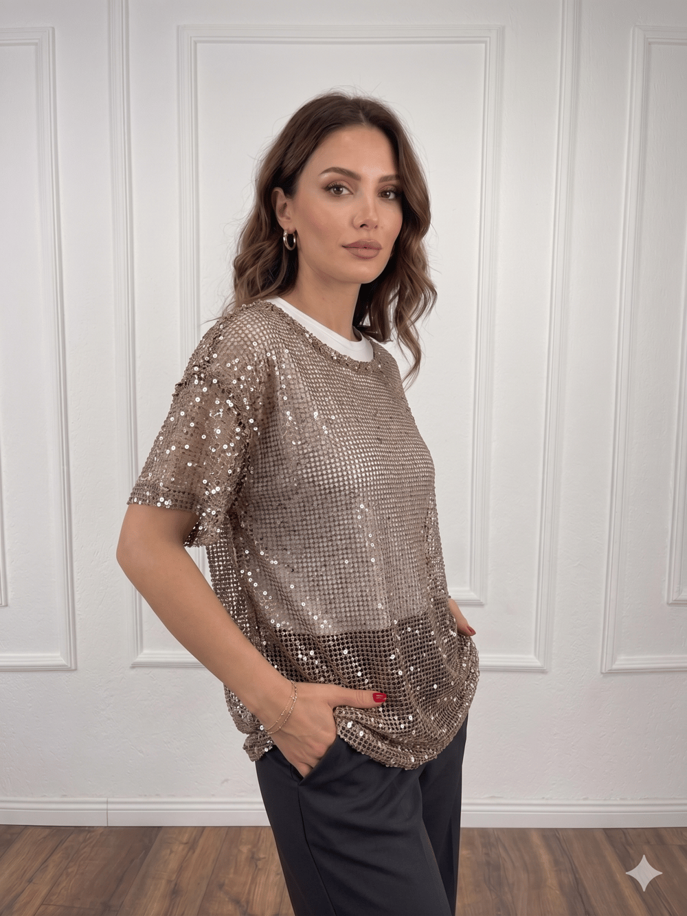 ENTER 4248 PUL PAYET FİLE BLUZ