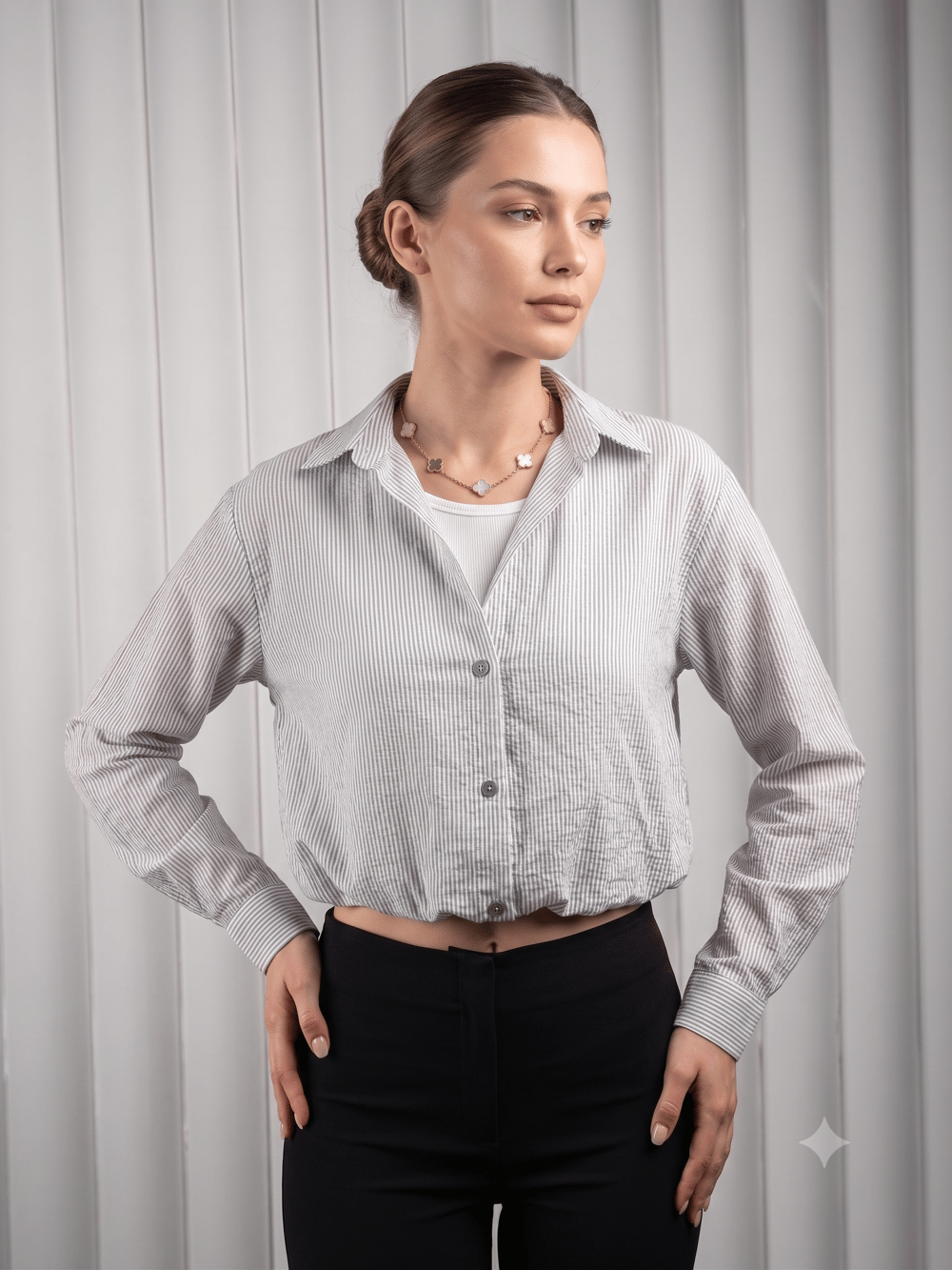 RU 2282 ÇİZGİLİ BODY GÖMLEK