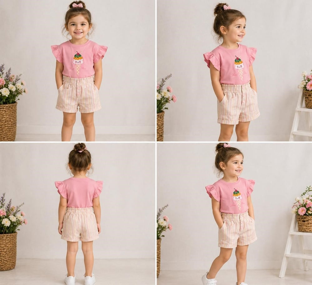  Ice Cream Dokuma Şortlu Set
