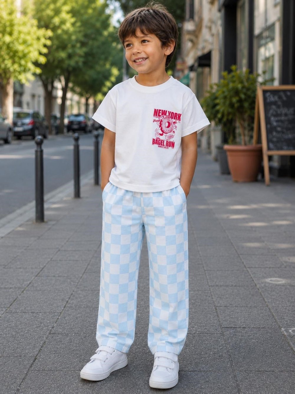 Erkek Çocuk Gabardin Dokuma Pantolon Baskılı T-shirt Alt Üst Takım
