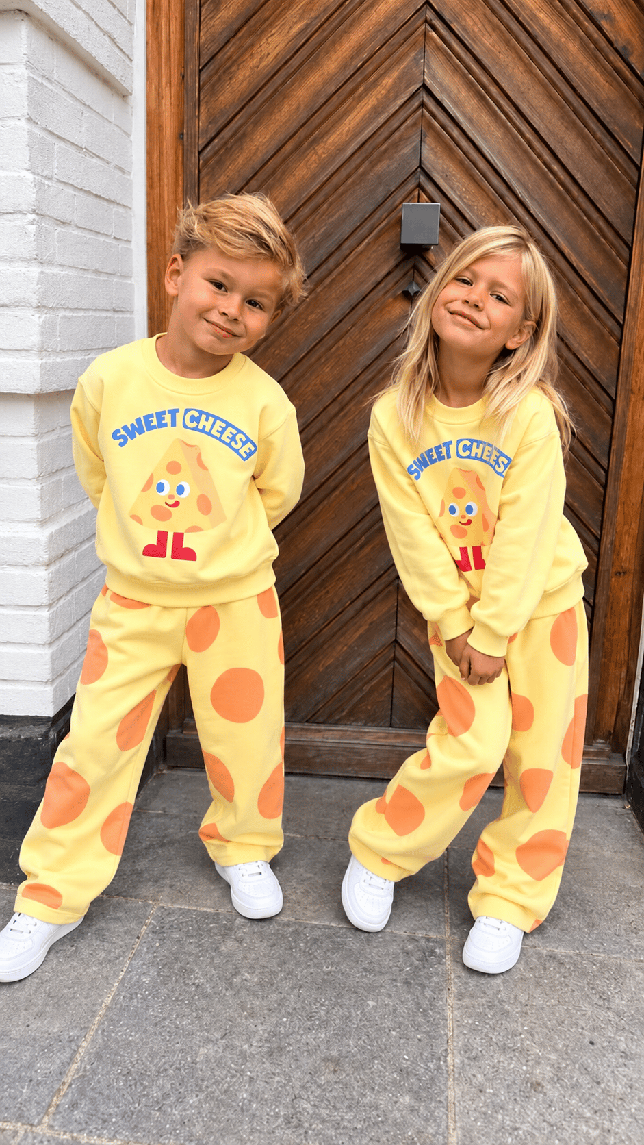 Unisex Sweet Chesee Baskılı Sweatshirt Baskılı Eşofman Alt Üst Takım