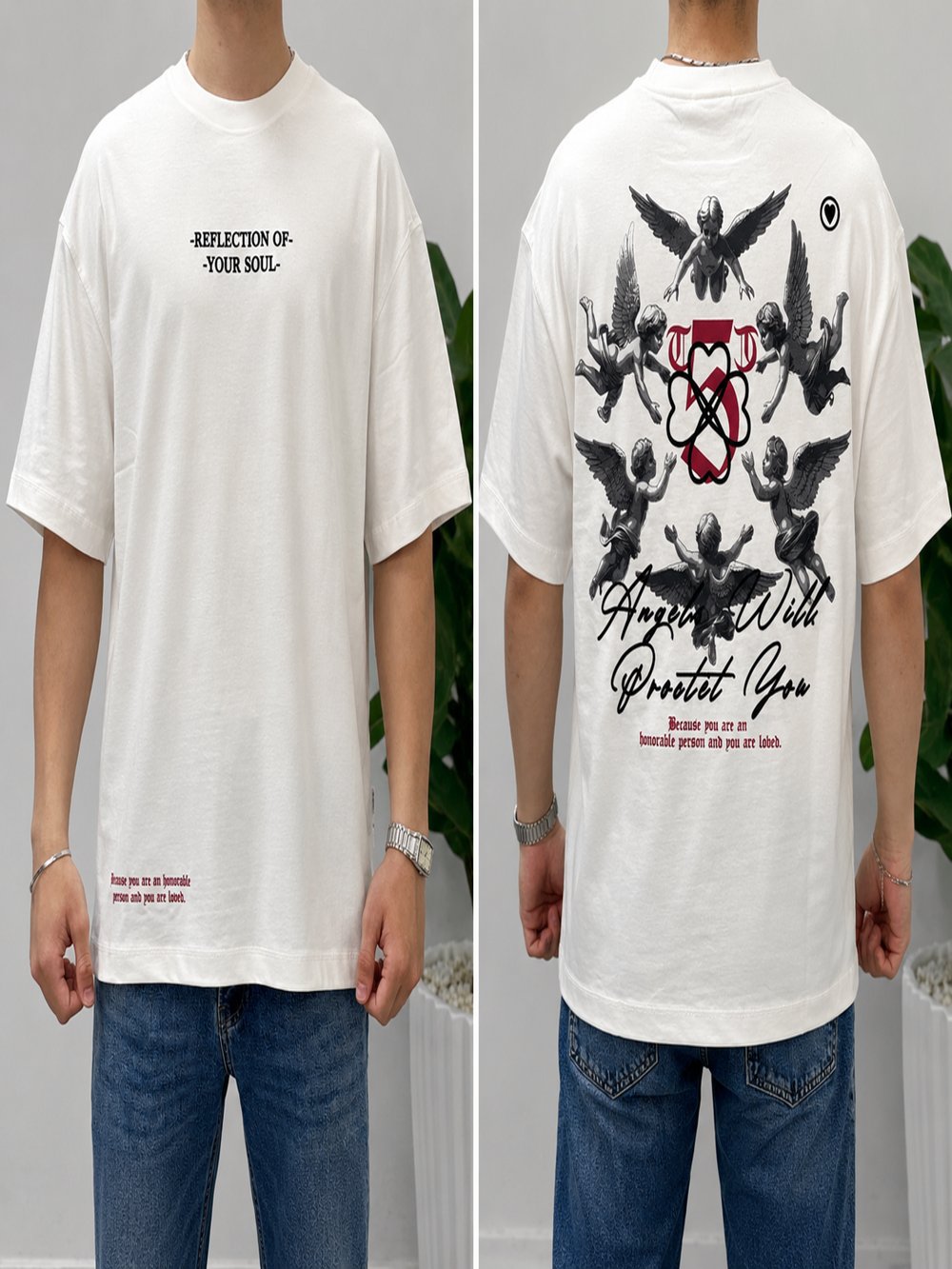 2512 Taş Nakışlı Amerikan Oversize T-Shirt