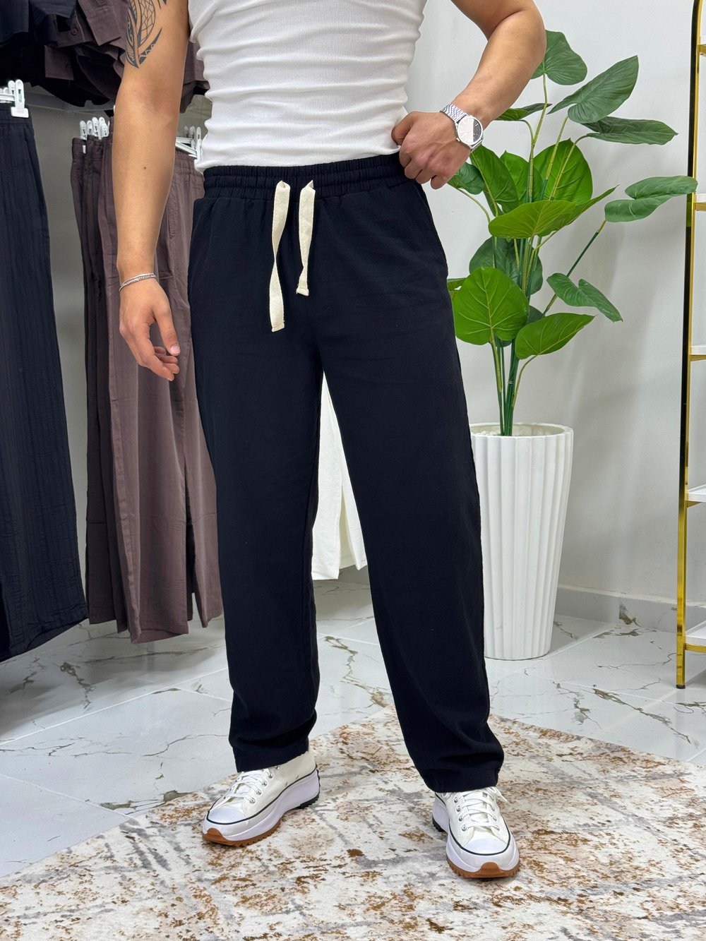 Giesto Siyah Jogger Keten