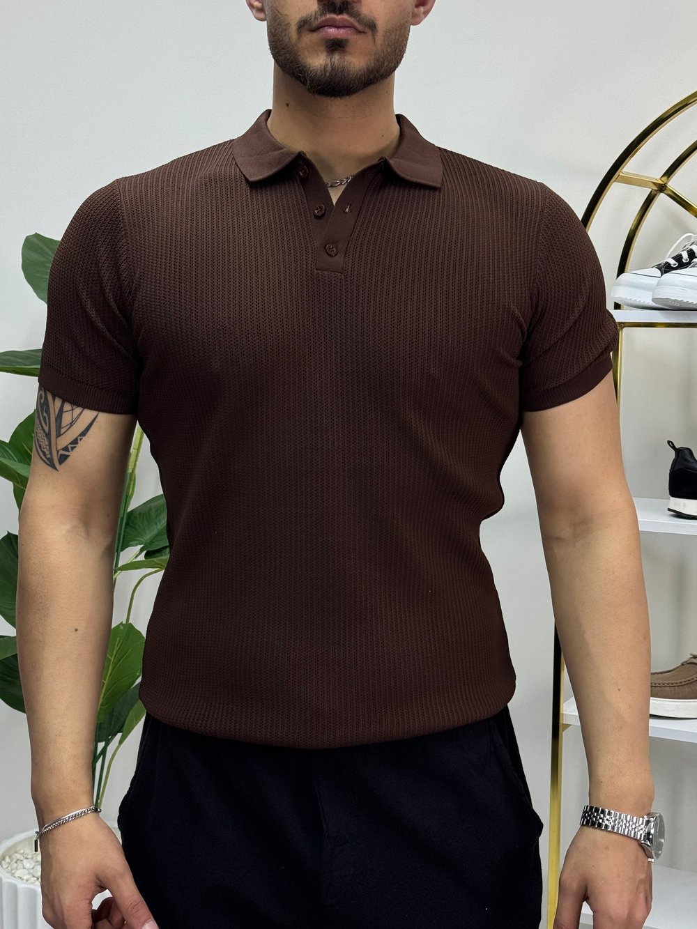 Hawking Kahve Polo Yaka