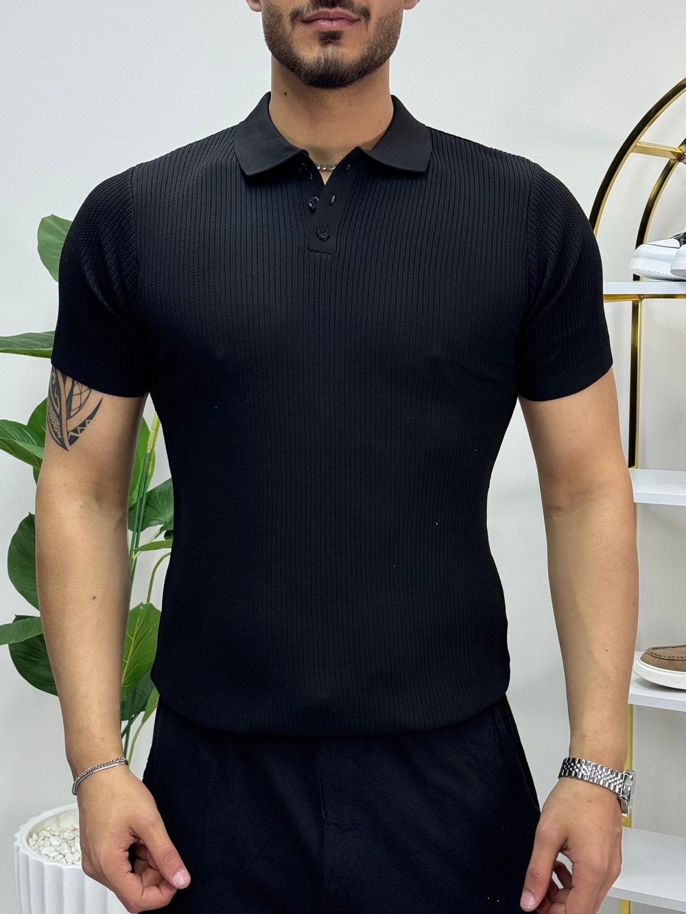 Hawking Siyah Polo Yaka