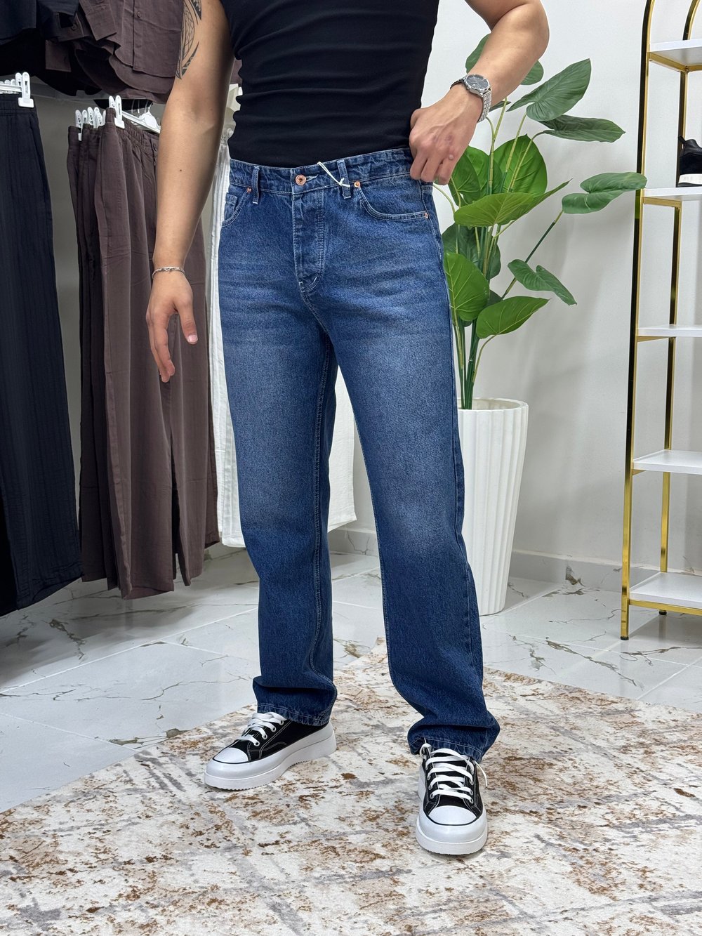 WE11 Lacivert Baggy Jean