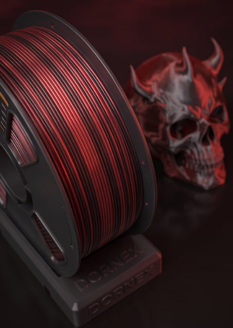 Dornex Kırmızı-Siyah Silk PLA Filament