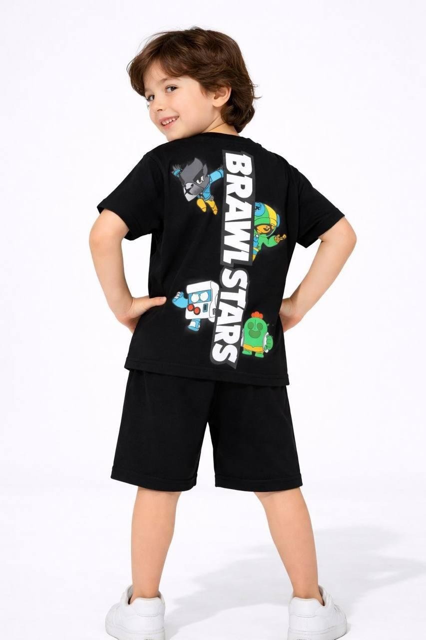 Cg Kids Brawl Stars Erkek Çocuk Tshirt & Şort Alt Üst Takım Sırt Baskı