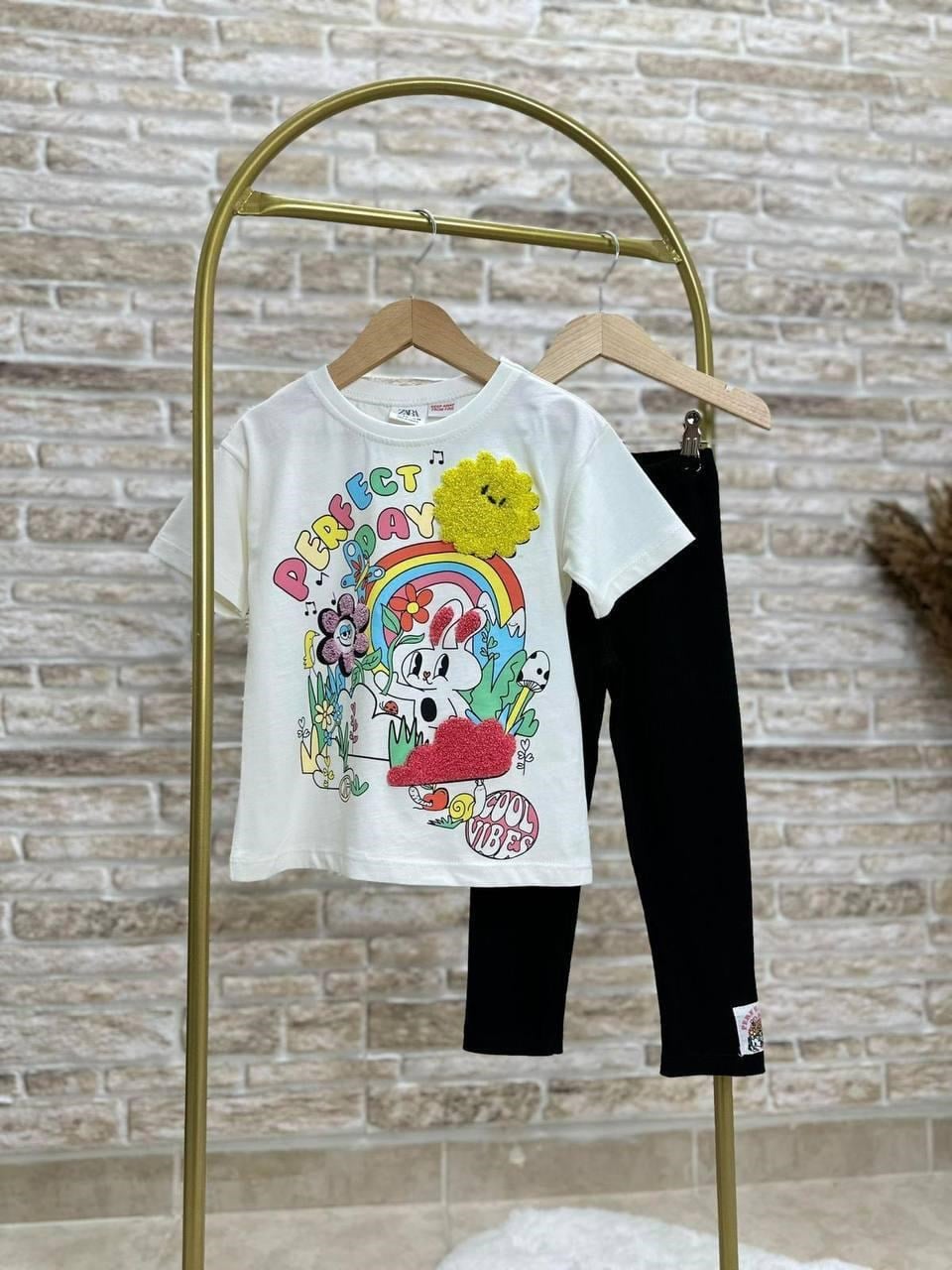 Cg Kids Süzüne Nakışlı Kız Çocuk Taytlı Alt Üst Takım