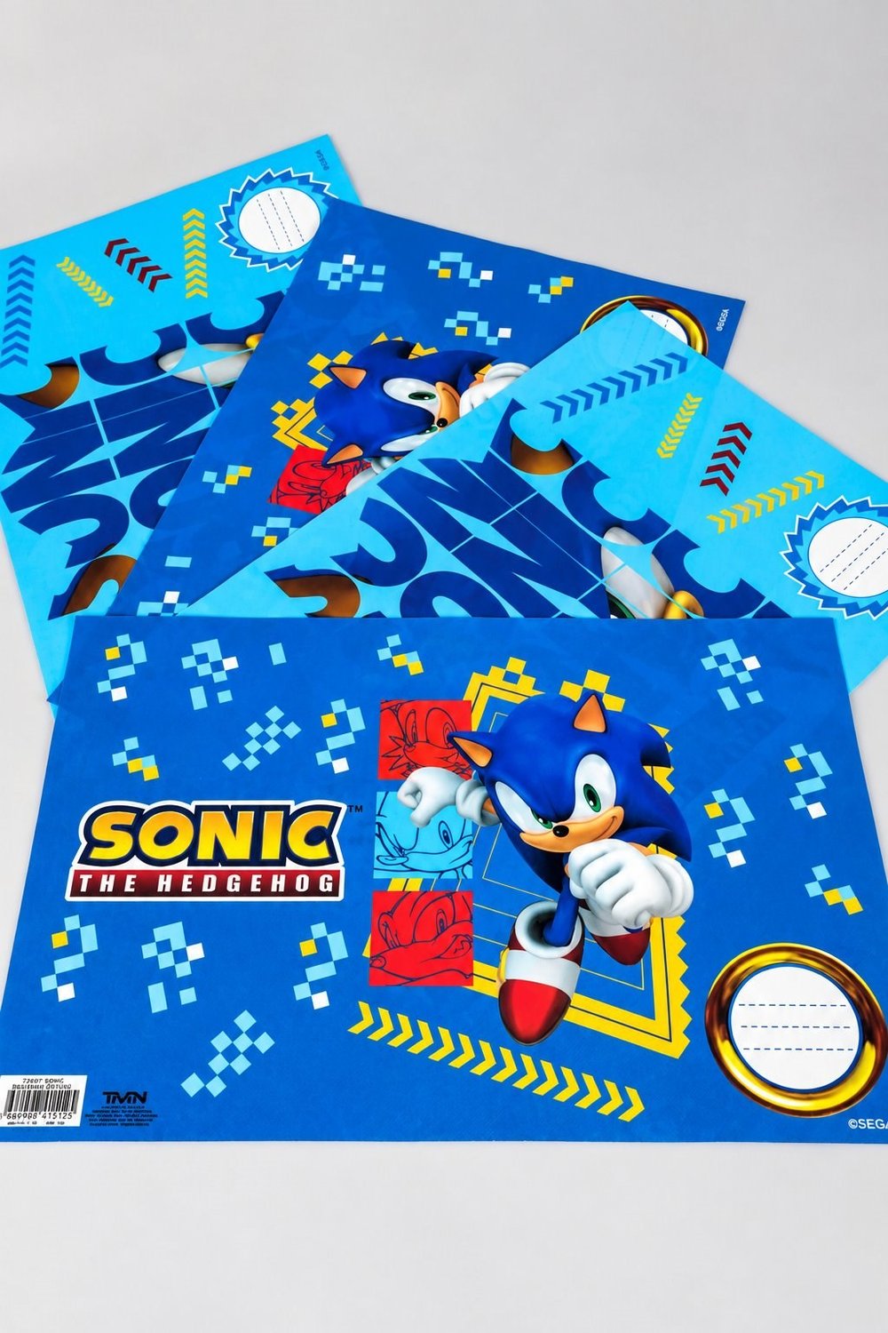 Sonic Temalı Çocuk Beslenme Örtüsü İster 1Adet İster 2Adet İster 3Adet Alabilirsiniz