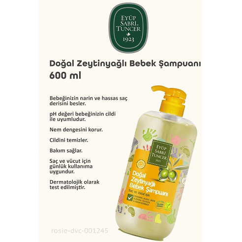 Eyüp Sabri Tuncer Doğal Zeytinyağlı Bebek Şampuanı (600 Ml)