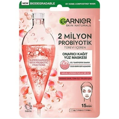 Garnier 2 Milyon Probiyotik Türevi İçeren Onarıcı Kağıt Yüz Maskesi 22 gr 