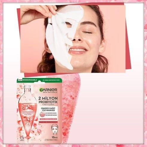 Garnier 2 Milyon Probiyotik Türevi İçeren Onarıcı Kağıt Yüz Maskesi 22 gr 