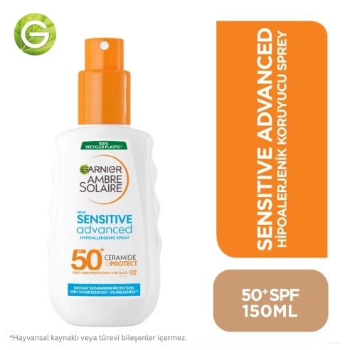 Garnier Ambre Solaire Sensitive Advanced Hipoalerjenik 50+SPF Güneş Koruyucu Sprey 150 ml