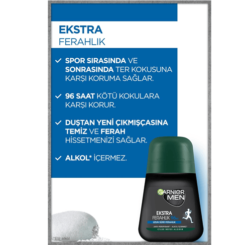 Garnier Men Ekstra Ferahlık Roll-On Deodorant 50 ml