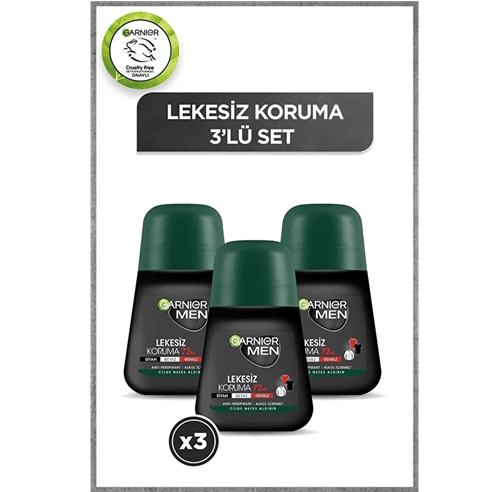 Garnier Men Lekesiz Koruma Roll-On Deodorant 50 ml x 3 adet