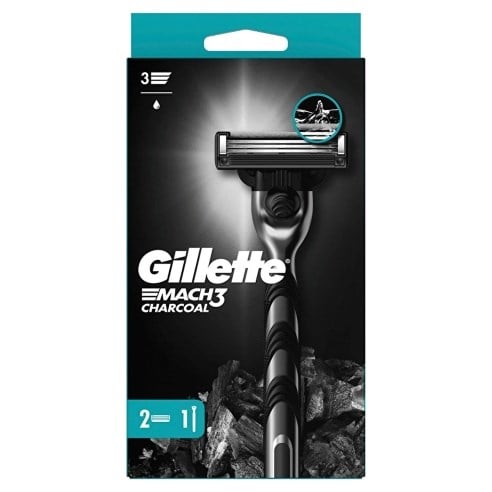 Gillette Mach3 Charcoal Tıraş Makinesi + 2 Adet Yedek Tıraş Bıçağı
