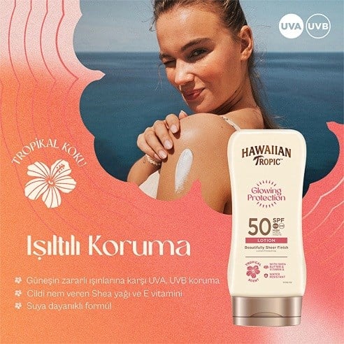 Hawaiian Tropic Glowing Protection Lotion SPF50 Güneş Koruyucu Vücut Losyonu 180 ml
