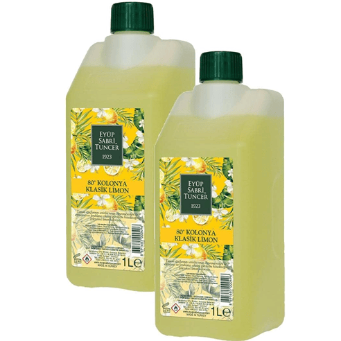 Klasik Limon Kolonyası 1 lt - Koruma Kilitli Kapak x 2 adet