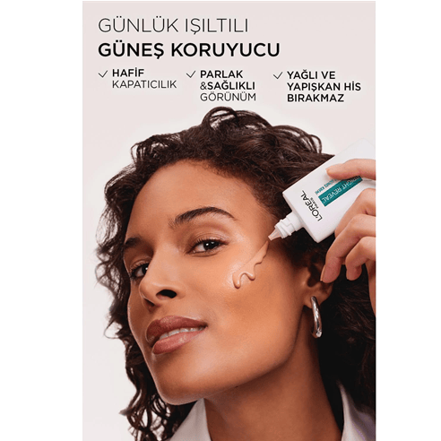LOREAL PARIS Bright Reveal Spf 50+ Koyu Leke Karşıtı Renkli Fluid Günlük Yüz Güneş Kremi 50 ml - Medium