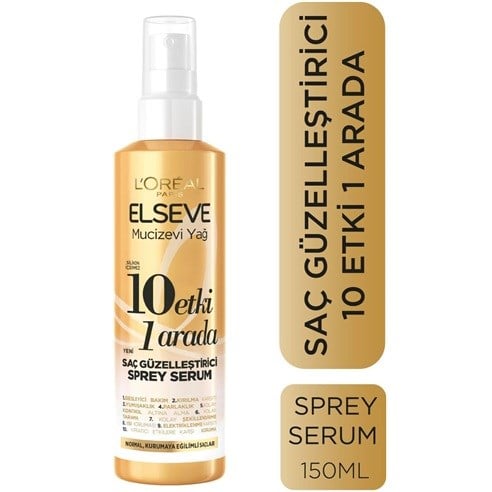LOreal Paris Elseve Mucizevi Yağ 10 Etki 1 Arada Saç Güzelleştirici Sprey Serum 150 ml